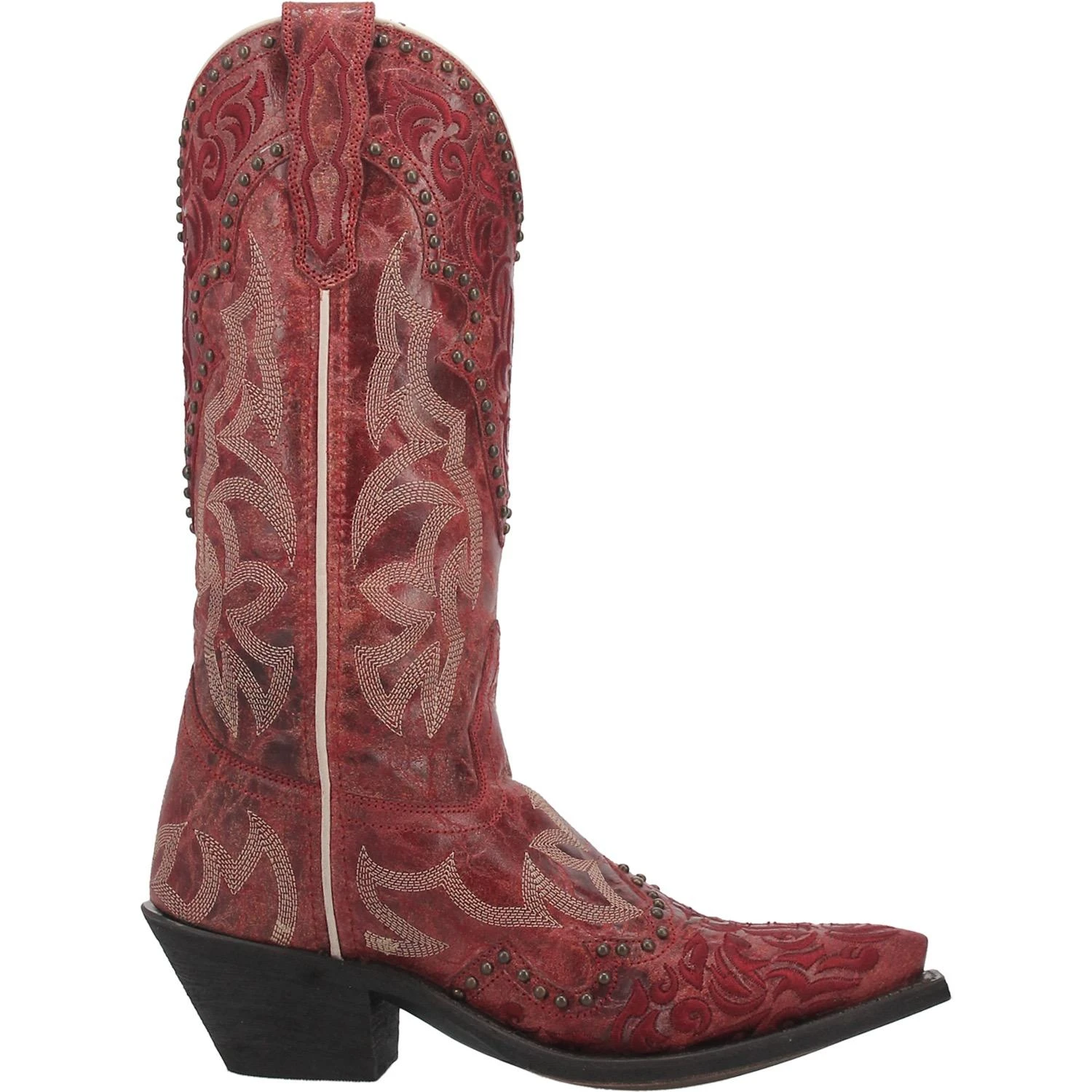 Laredo Ladies Braylynn Snip Toe Studded Red Western Boots 52411 - Image 4