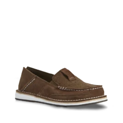 Ariat Ladies Cruiser Floral Embossed Suede Brown Slip On Shoes 10031609