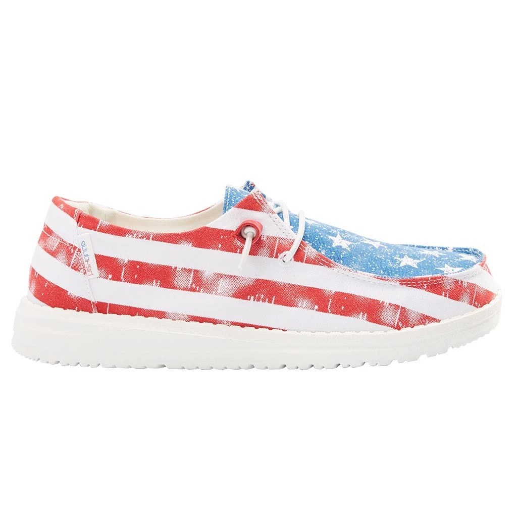 Hey Dude Ladies Wendy Patriotic Star Spangled Casual Shoes 40158-1LK - Image 4