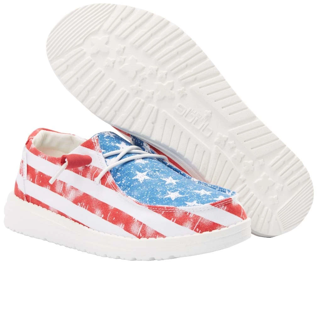 Hey Dude Ladies Wendy Patriotic Star Spangled Casual Shoes 40158-1LK - Image 3
