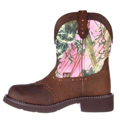 Justin Ladies Gypsy Aged Bark Pink Camo Boots L9610 - Image 5