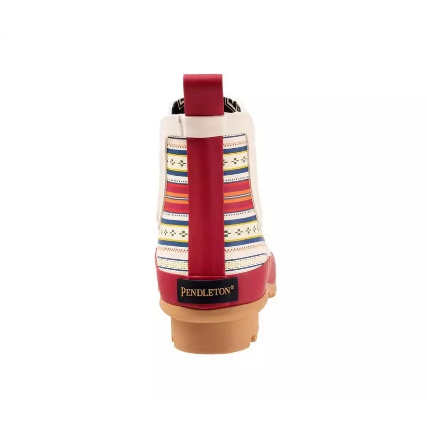 Pendleton Ladies Paloma Stripe Chelsea White Rubber Boots PW2251-120 - Image 3