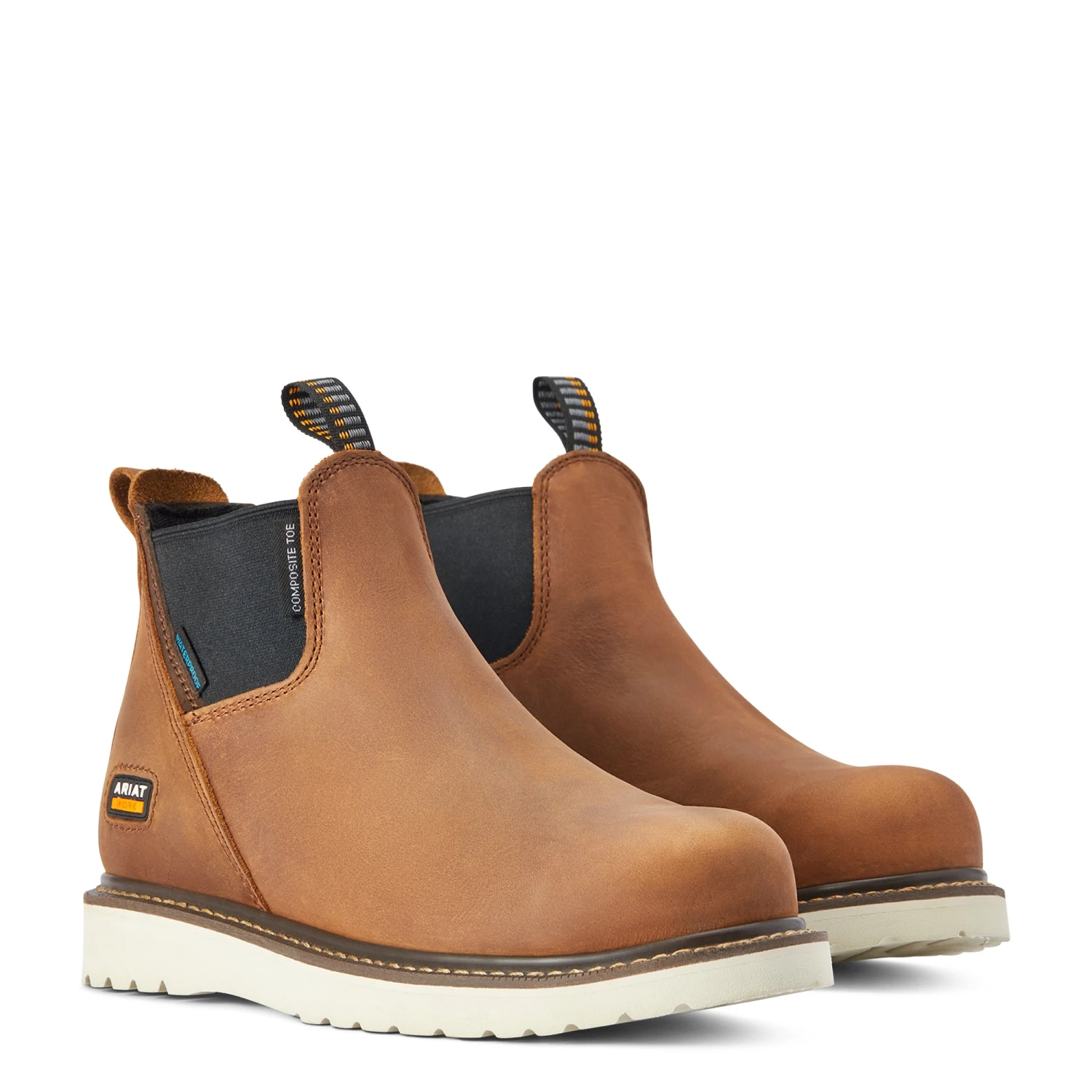 Ariat Ladies Rebar® Wedge Chelsea Aged Honey Composite Round Toe Boots 10042564 - Image 5