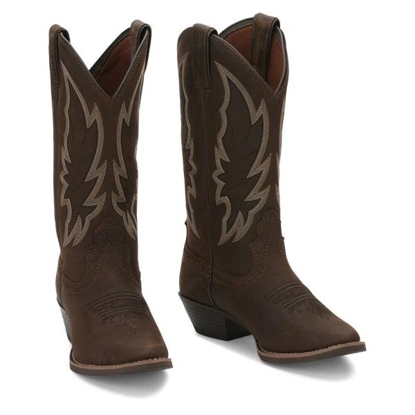 Justin Ladies Rosella Chocolate Brown Leather Western Boots L2720 - Image 6