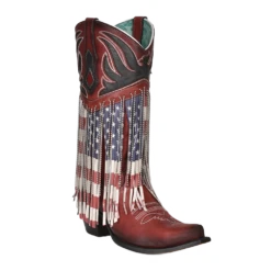 Corral Boots Corral® Ladies Stars & Stripes Fringe & Steel Chain Western Boots C4015