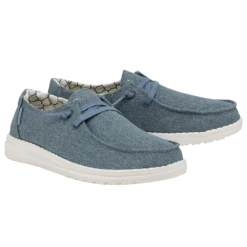 Hey Dude Ladies Wendy Canvas Sparkling Blue Stone Slip On Shoes 121410711