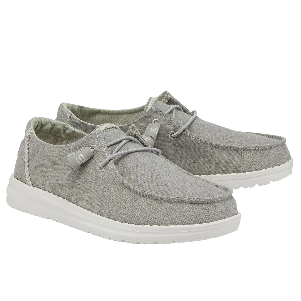 Hey Dude Ladies Wendy Chambray Braid Grey Shoes 121413327