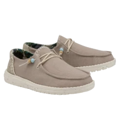 Hey Dude Ladies Wendy Natural Rose Grey Slip On Shoes 122155005