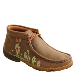 Twisted X Ladies Chukka Driving Moc Cactus Embroidery Shoes WDM0145