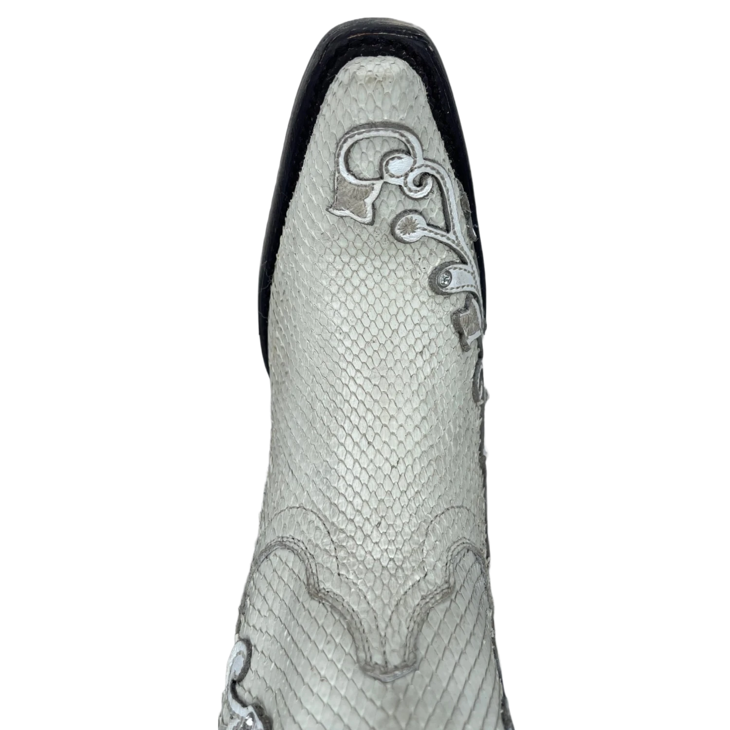 Corral Boots Corral® Ladies "Anna" White Python Overlay & Embroidery Wedding Boots A4357 - Image 2
