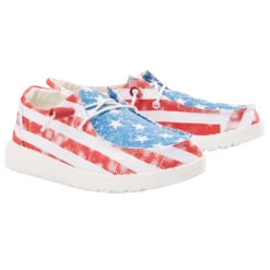 Hey Dude Ladies Wendy Patriotic Star Spangled Casual Shoes 40158-1LK