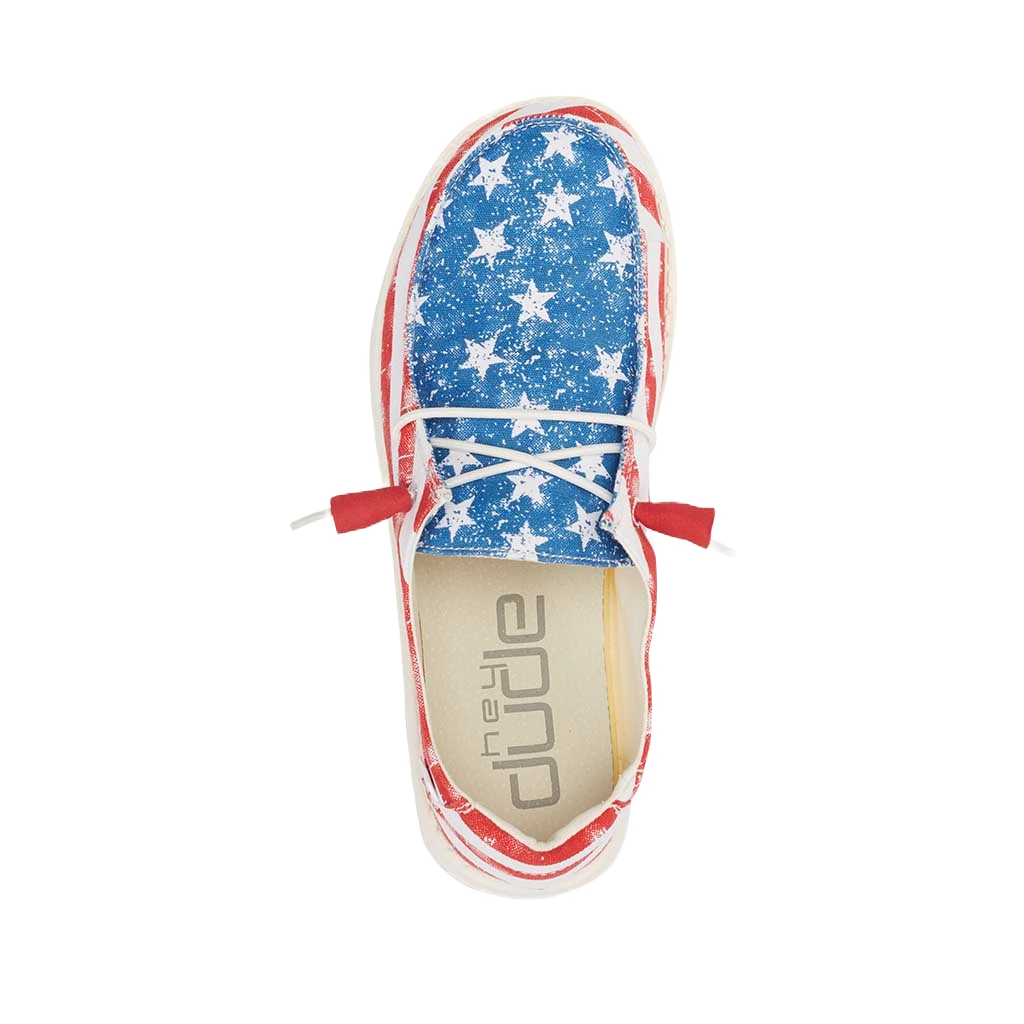 Hey Dude Ladies Wendy Patriotic Star Spangled Casual Shoes 40158-1LK - Image 2