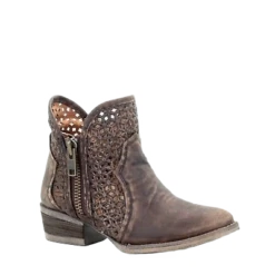 Circle G By Corral Ladies Brown Cutout Shortie Boots Q5019