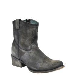 Corral Boots Corral Ladies Grey Lambskin Leather Zip-Up Shortie Booties C3089