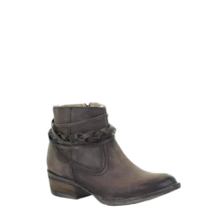 Circle G By Corral Ladies Burnished Brown Top Strap Bootie Q0028