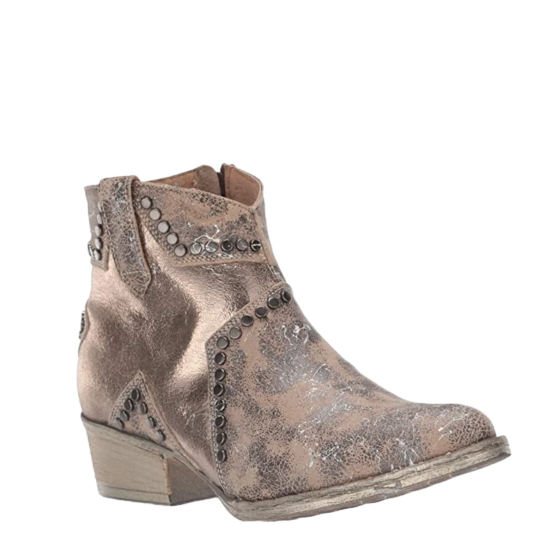 Circle G By Corral Ladies Bone Star Inlay & Studs Ankle Boots Q5071