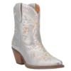 Dingo Ladies Primrose Floral Embroidery Silver Boots DI748-GY6
