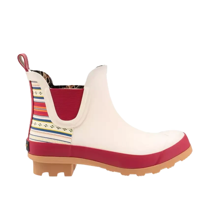 Pendleton Ladies Paloma Stripe Chelsea White Rubber Boots PW2251-120 - Image 2