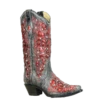 Corral Boots Corral Ladies Black-Red Glitter Inlay & Crystal Boots A3534