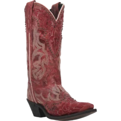 Laredo Ladies Braylynn Snip Toe Studded Red Western Boots 52411