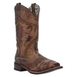 Laredo® Ladies Charli Square Toe Tan Pull On Western Boots 5893
