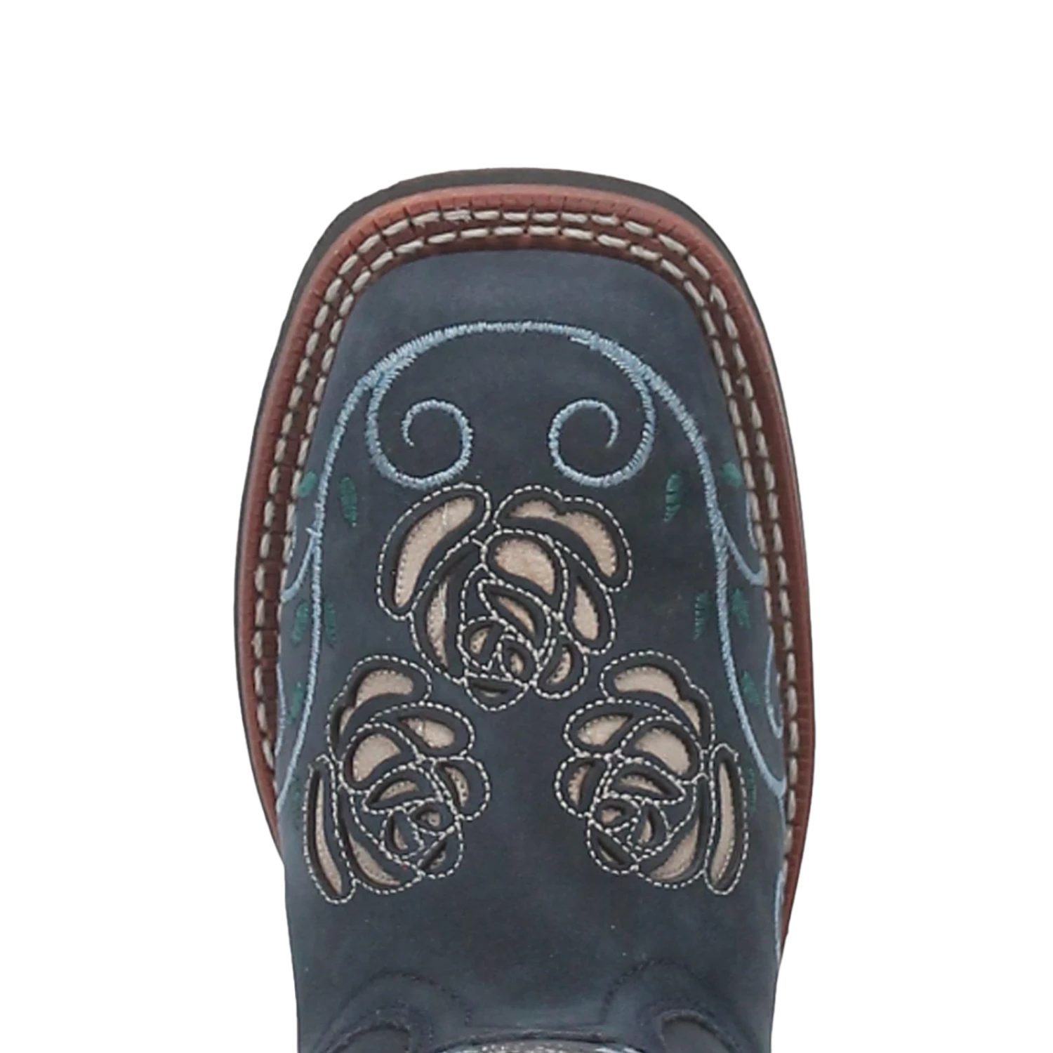 Laredo® Ladies Navy Willow Floral Square Toe Pull On Western Boots 5885 - Image 2