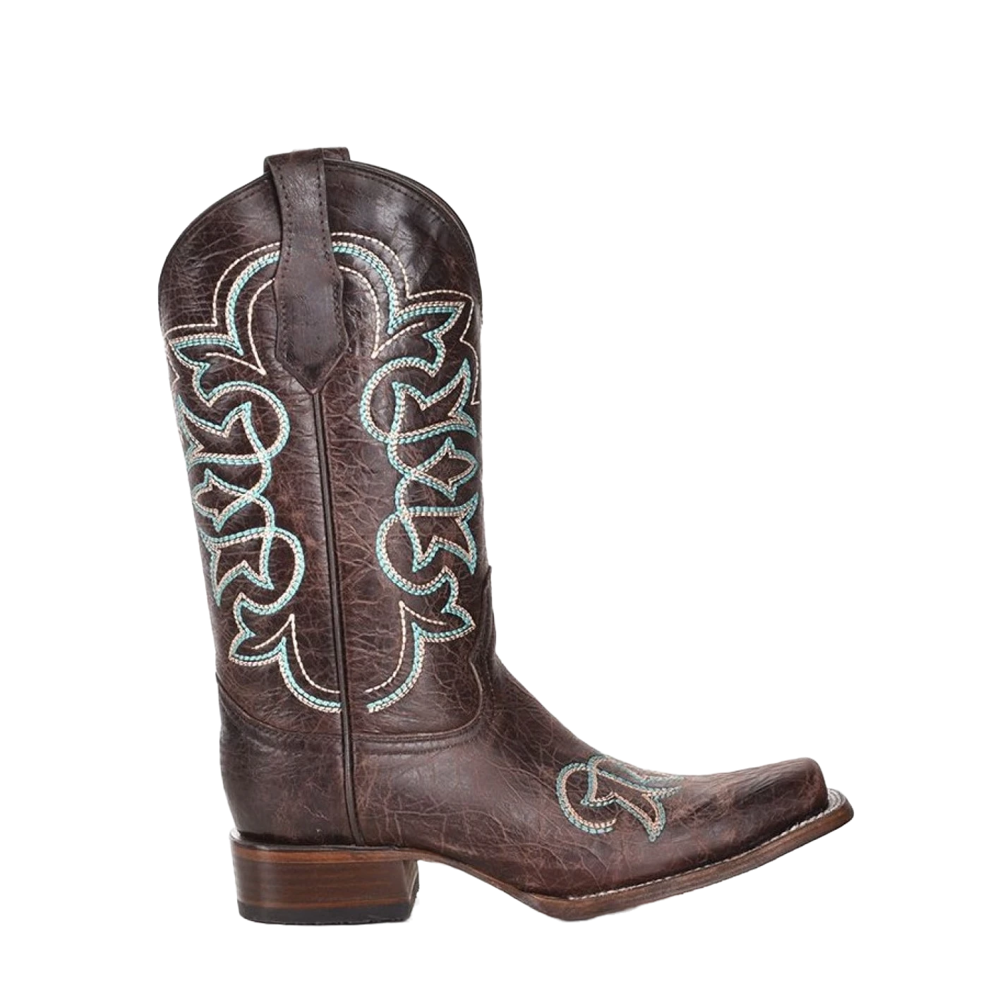 Circle G By Corral Ladies Embroidered Brown & Turquoise Western Boots L5640 - Image 2