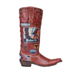 Double D Ranch Ladies Escalante Red Patchwork Biker Boots DDL044-1