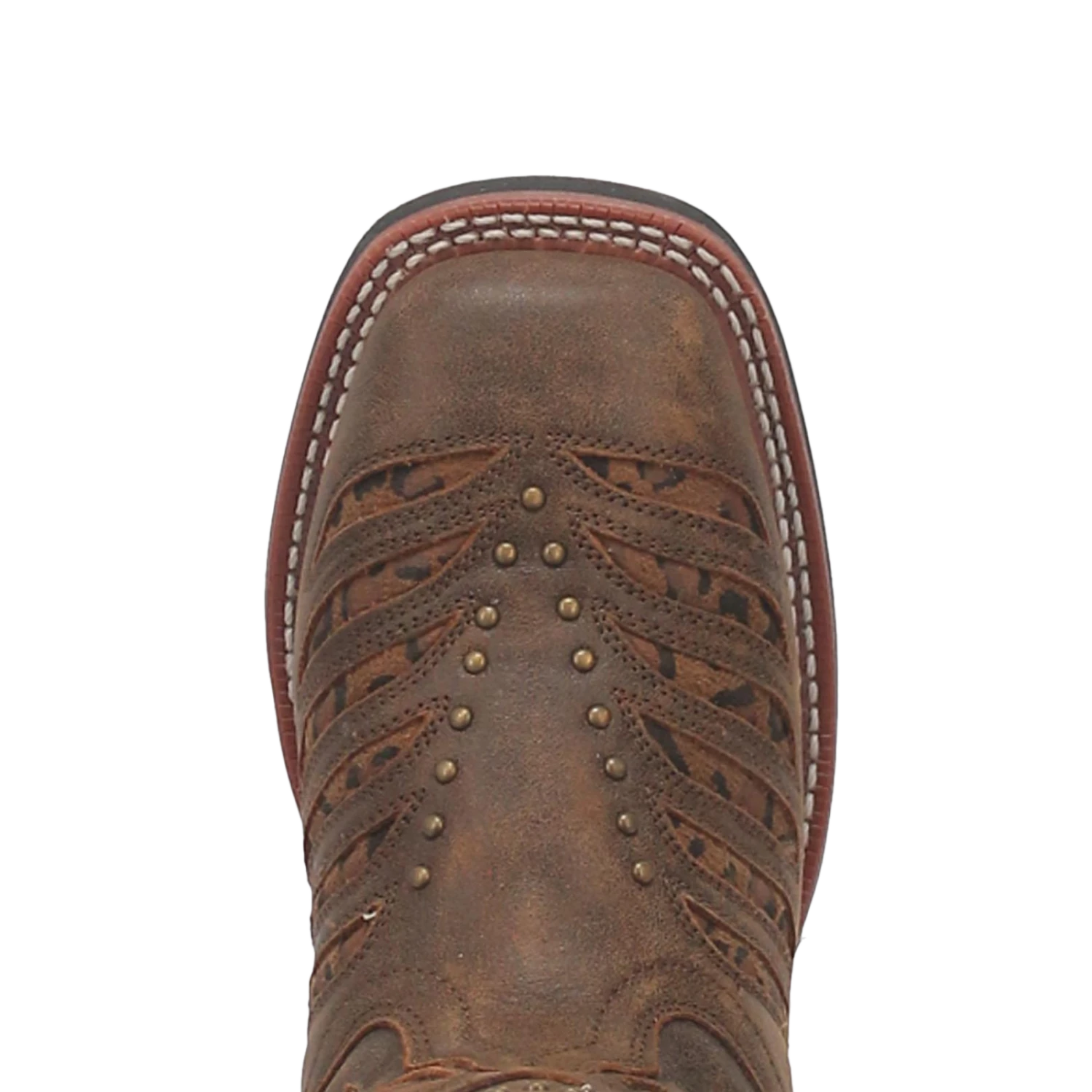 Laredo® Ladies Emmylou Leopard Print Inlay Brown Western Boots 5889 - Image 2