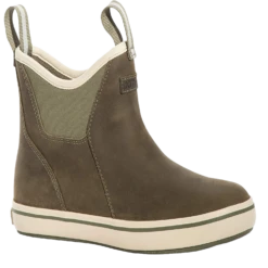 XTRATUF Ladies Olive Waterproof Leather Ankle Deck Boots XWAL-303