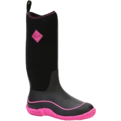 Muck Boot Company Muck Ladies Hale Black & Hot Pink Waterproof Boots HAW-404