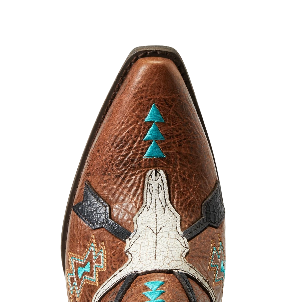 Ariat Ladies Encore Southwestern Cognac Snip Toe Booties 10040376 - Image 2