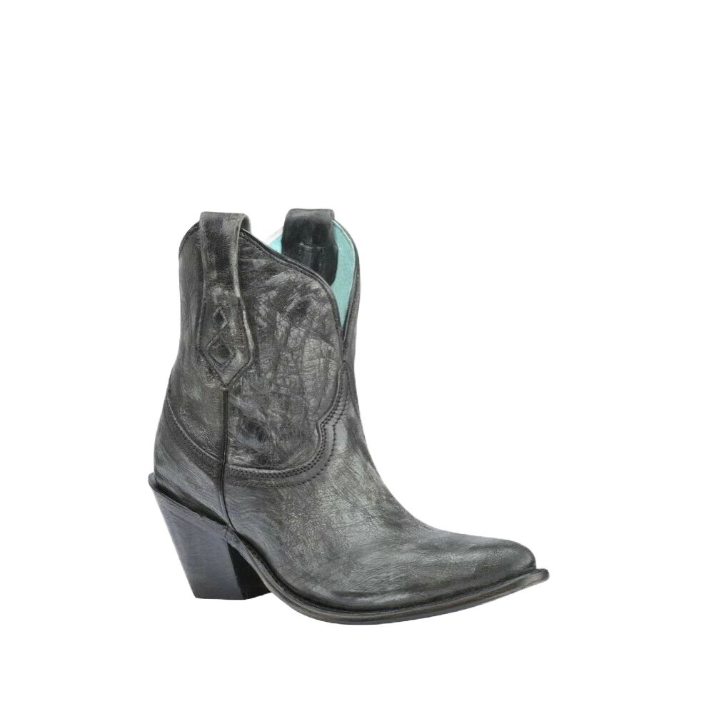 Corral Boots Corral Ladies Distressed Snip Toe Black Ankle Boots A3243