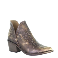 Corral Ladies Brown Embroidery J Toe Booties Q0175