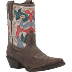 Dan PostĀ® Ladies Jenna Leather Western Design Snip Toe Bootie 52406