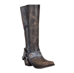 Corral Boots Corral Ladies Black Harness & Studs Pointed Toe Boots F1244