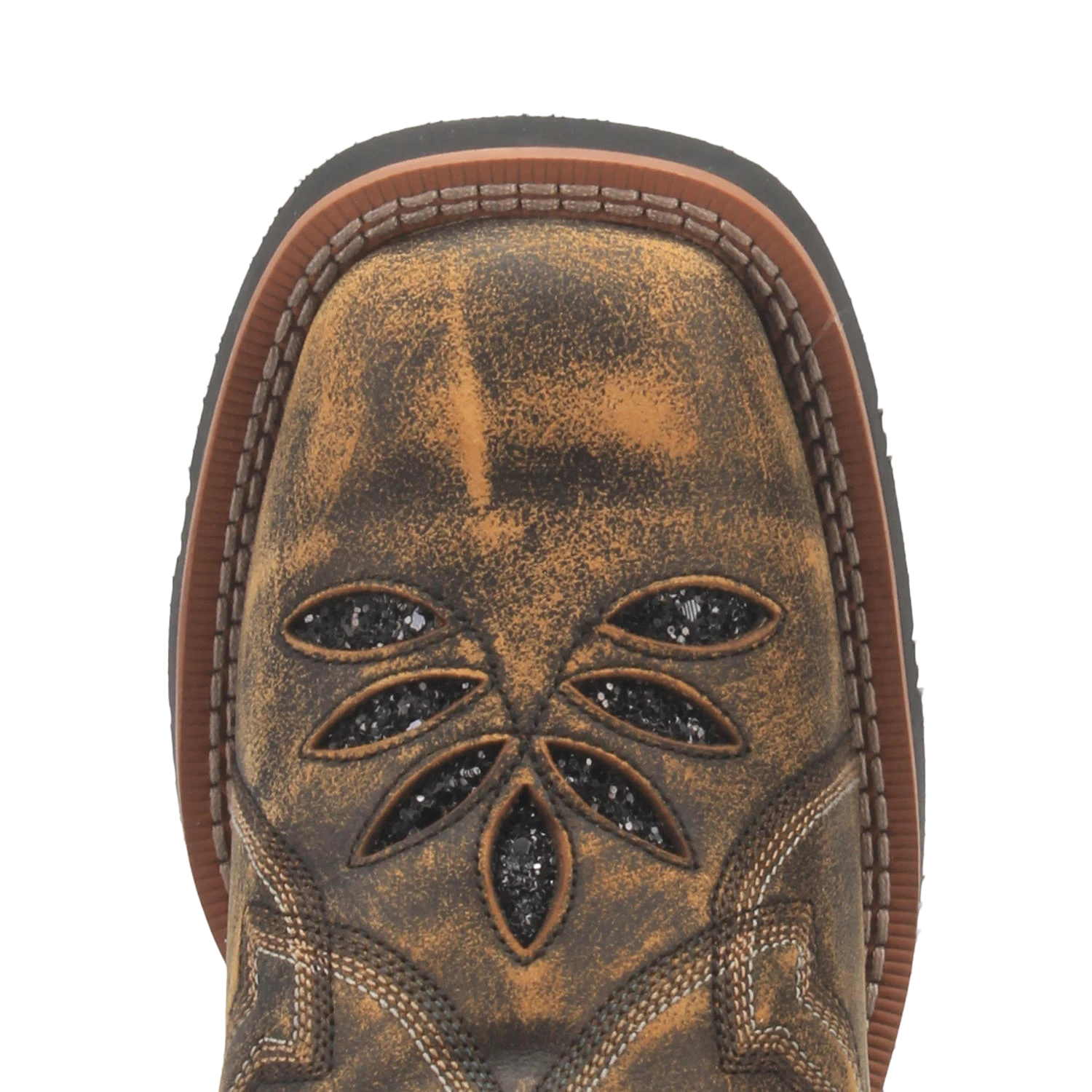 Laredo Ladies Bouquet Black And Brown Square Toe Boots 5844 - Image 2