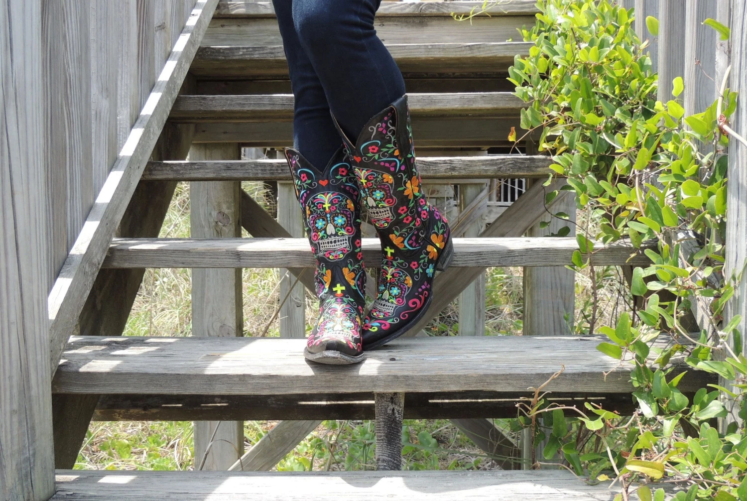 Old Gringo Women's Klak Skull Black Multicolor Cowgirl Boot L1300-1 - Image 5