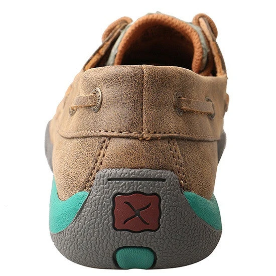Twisted X Ladies Brown Bomber & Turquoise Fish Driving Mocs WDM0067 - Image 3