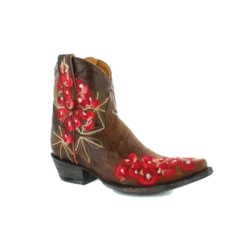 Old Gringo Ladies Peggy Sue Brass Brown Floral Shortie Boots BL3181-1