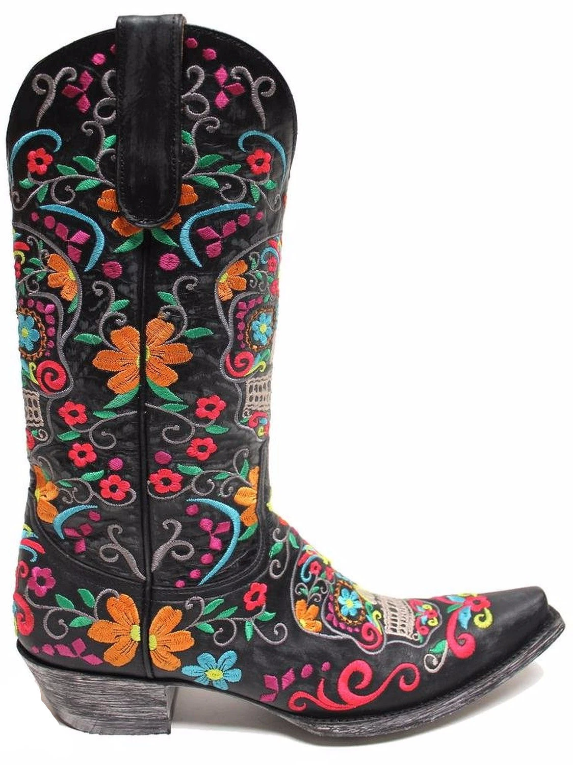 Old Gringo Women's Klak Skull Black Multicolor Cowgirl Boot L1300-1 - Image 3