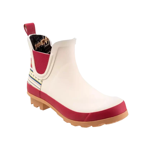 Pendleton Ladies Paloma Stripe Chelsea White Rubber Boots PW2251-120